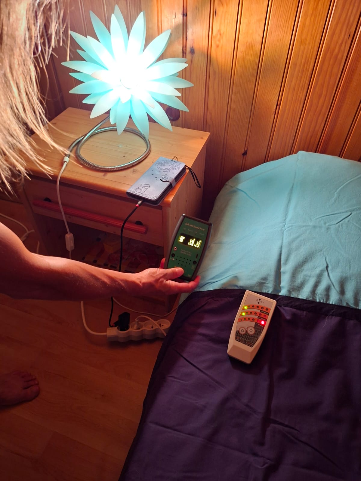 Mesure dans une chambre au niveau de l'espace de repos